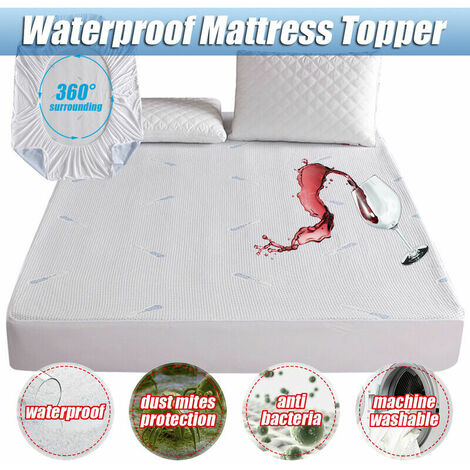 waterproof anti dust mite mattress topper cover (small double 200X200X30cm) (1/5)