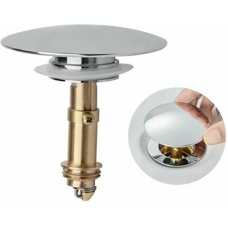 Push the sink drain plug to pop out the plug, spring loaded plug