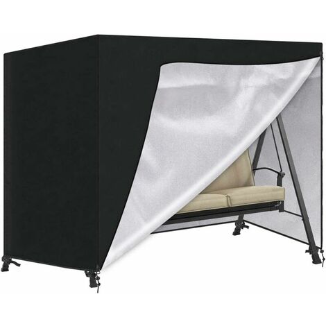 SanGlory 3 Seater Swing Seat Cover Garden Swing Cover Waterproof Oxford Anti-UV Swing Seat Cover Outdoor Swing Cover (210x150x150cm)