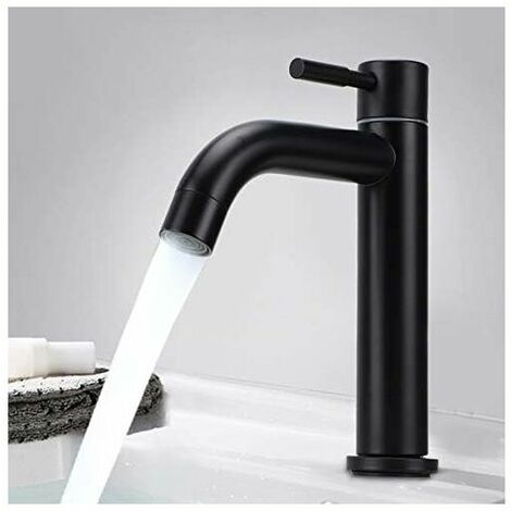 Matte Black Stainless Steel Cold Water Faucet for Home Kitchen, European Classic Style, G1/2in Male Thread (G1/2in Male Thread) (1/5)