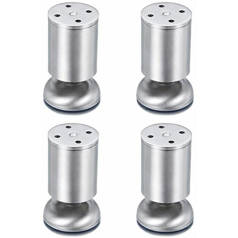 Furniture Legs Set of 4 Adjustable Stainless Steel Furniture Legs (50 x 100mm) (1/5)