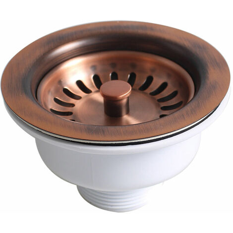 PVD Sink Basket Drainer, Antique Bronze Color, Custom Made in China, with Antique Copper Plug (1/5)