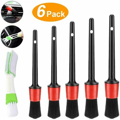 6 pcs Detail Brush,Car Cleaning Brush Set,Car Brush,Cleaner Brush Set,Motorcycle Automotive Cleaning Wheels,Microfiber Car Cleaning Brush (1/5)