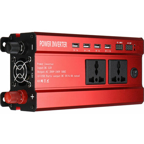 3000W Power Inverter 12V to 110V/220V Car Inverter Smart Inverter Portable Power Converter