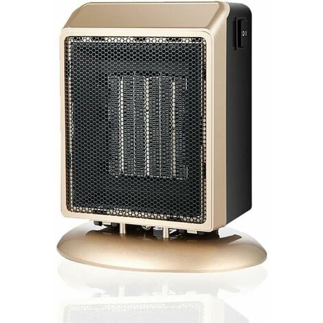 Electric Fan Heater, 400W/900W Portable Ceramic Heater with Overheat and Tip-over Protection for Bedroom Office,Gold (1/5)