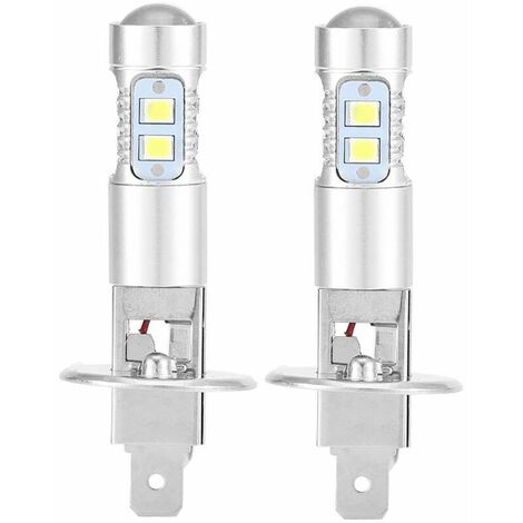 Headlight Bulbs, 2x H1 6000K Ultra White 100W Low Beam LED Headlight Bulbs Kit