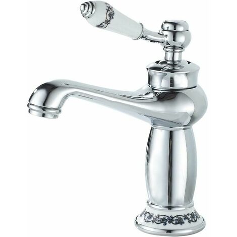 Bathroom Basin Mixer Tap, Single Lever Bathroom Faucet Chrome, for Bathroom Sink or Basin, Hot and Cold Adjustable Basin Mixer Tap (1/5)