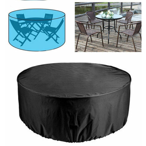 Waterproof round table furniture cover Oxford cloth dustproof patio table chair cover (1/5)