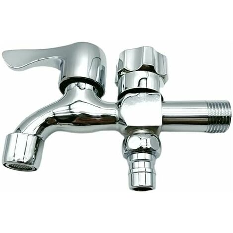 Outdoor Faucet Double Outlet Faucet,Double Outlet Garden Faucet, Brass Outlet Faucet, Double Outlet 1/2 Interface (1/5)
