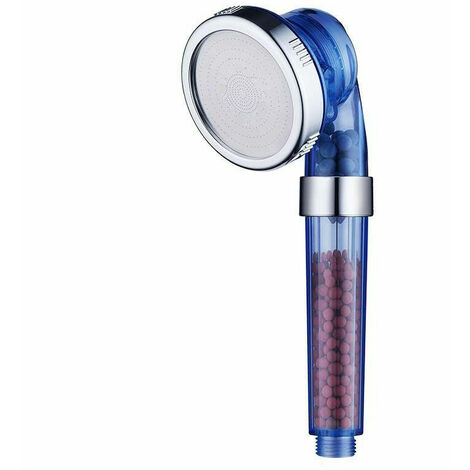 High pressure shower head with three-speed adjustment nozzle, blue ion shower filter system, removable and washable pressurized hand shower set (1/5)