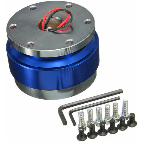 Car Blue Steering Wheel Quick Release Hub Adapter Snap Off Boss Kit (1/4)