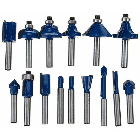15pcs 1/4 inch Woodworking Router Shank Router Woodworking Milling Machine Accessories for Wood Cutter (1/5)