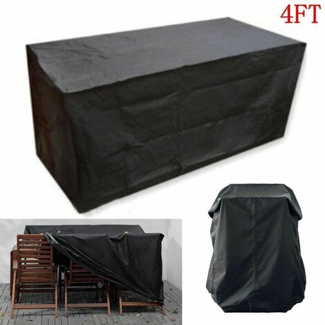 123X61X72cm Black Durable Dustproof fitted Black Trestle Table Cover Garden Furniture Waterproof Covers WASHED (1/5)