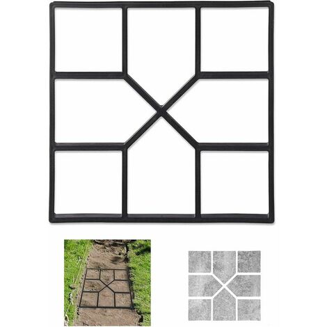 10025399 Concrete mould, formwork mold to cast yourself, mold for paving slabs, 40x40cm, robust plastic, black Moule à béton en Plastique Noir 40 x 40 cm, 1 pièce
