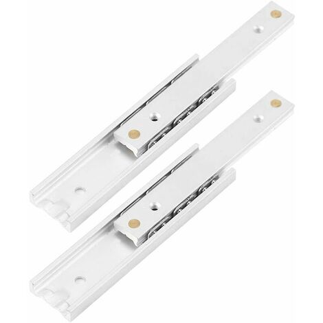 2pcs Aluminum Alloy Heavy Duty Ball Bearing Drawer Slides Durable Telescopic Rail Smooth Slide for Cabinet Drawer(70mm) (1/5)
