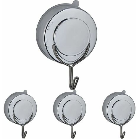 Removable Suction Hooks Heavy Duty, Wall Hooks Stick on Kitchen Back of Door Window, Shower Hooks with Suction Cup for Bathroom Hanging Robe Bath Towel, Sticky Hooks Screw Free No Drilling 4pcs (1/5)