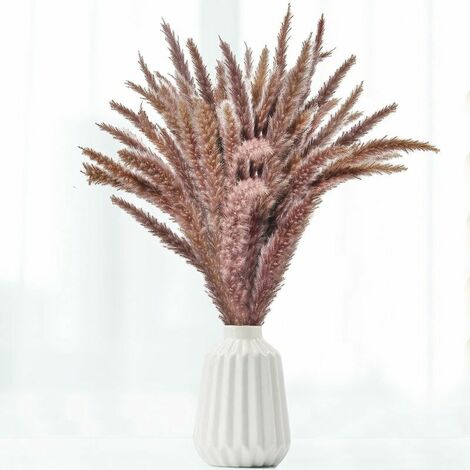 Dried Pampas Grass Decoration Set of 30, Decorative Flower Bouquet for Home Vase, Pampas Feather Grass 58cm Decorative Plant Decoration Table Bedroom Balcony Wedding Hotel (Brown)