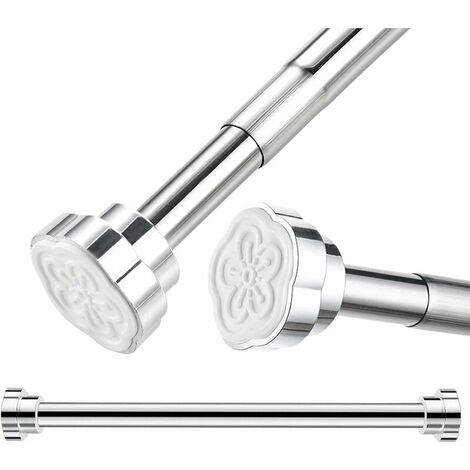 Extendable Rod, 55-85cm, Stainless Steel Telescopic Rod, Curtain Rod, Shower Rod, Clothes Rail Curtain Rod, Wardrobe Tension Rod, No Drilling (1/5)