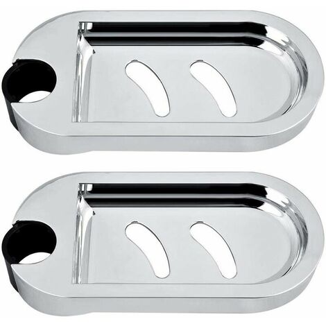 Shower Soap Dish, 2 Pieces Shower Bar Soap Dish Wall Mounted Sponge Holder Soap Saver Tray Adjustable Shower Shelf for Shower Bar Hole Diameter 25mm (1/5)