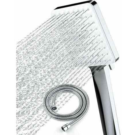 Shower Head with Hose, High Pressure Shower Heads with Hose Set 1.5m, Universal Shower Head and Hose Set with 6 Settings Spray Mode, Chrome (1/5)