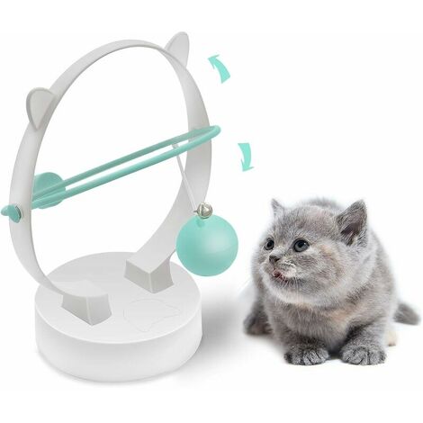 Interactive Indoor Cat Toys - Automatic Kinetic Swing - Electronic Toys - Feather Attachments - Cat Toy (Green) (1/5)