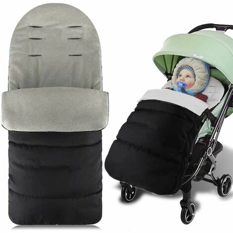 Baby Sleeping Bag, Universal 3 in 1 Stroller Annex Mat Footmuff Blanket Stroller Bunting Bag Waterproof Windproof Cold Detachable (Gray)