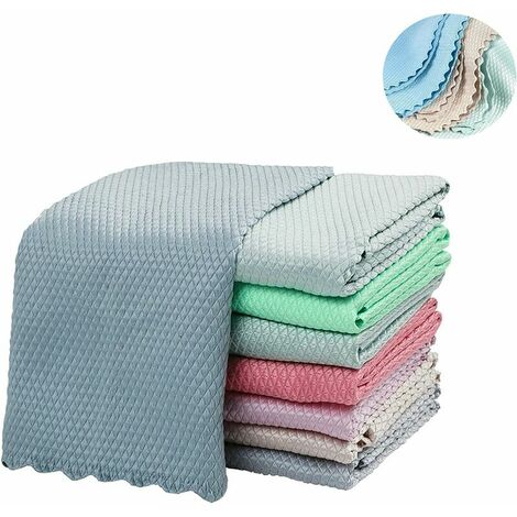 10pcs Cleaning Cloth Fish Scale Cloth Microfiber Cloth Nanoscale Cleaning Cloth Lint Free Cloth Easy Clean Cloth, No Trace High Absorption Polishing Cloth For Kitchen Home ( Random Color)(30X40cm) (1/5)