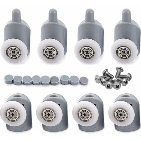 8x Adjustable Roller Dual Roller Caster Wheel Bathroom Shower Door 25mm (1/5)