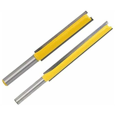 2pcs 1/4 Shank Extra Long Straight Router Bit 2 3 Long Cutting Trimming Cutter for Woodworking (1/5)