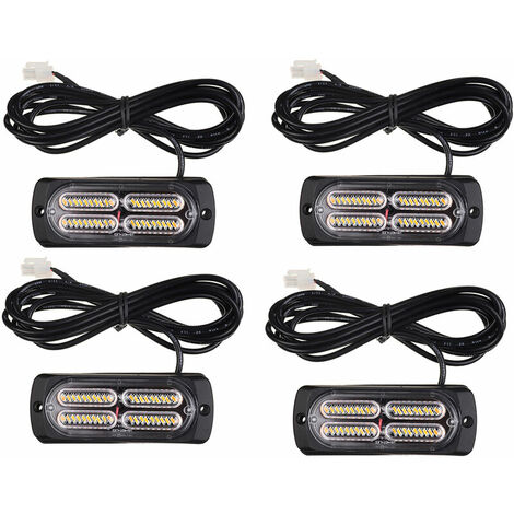 LED Amber Emergency Strobe Flashing Grille Beacon Lamp Lightbar Waterproof (1/5)