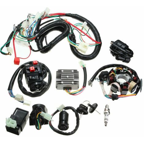 CDI Wiring Harness Key Wiring Kit Ignition Coil For 125cc-250cc (1/4)