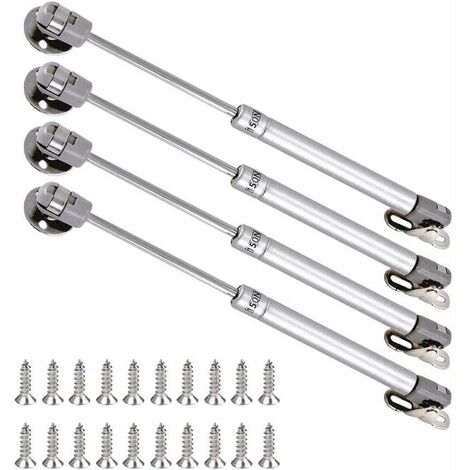 Hydraulic Furniture Gas Struts, Kitchen Cabinet Door Gas Spring Pneumatic Arm with Soft Opening Hinges for Lifting Door Flap Damper Set of 4 (150 N) (1/5)