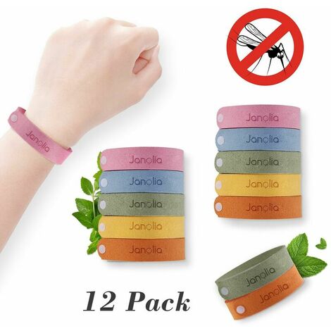 12PCS Mosquito Repellent Bracelet for Children Adult Adjustable Mosquito Repellent WASHED (1/4)