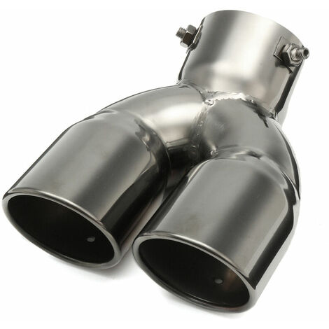 76mm 3 & laquo& raquoUniversal Car Twin Double Exhaust Rear Exhaust Pipe Beveled Tip Pipe Trim (1/4)