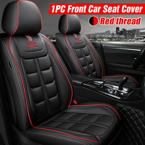 1PCS Deluxe Automobile Interior Car Seats Cover Protector PU Leather Full Wrap (Black, Black)