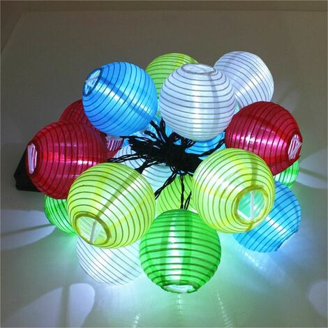 Solar Outdoor Lantern Ball Led String Fairy Light Party Wedding Christmas Solar Garland Fairy Light (White, 20LED)