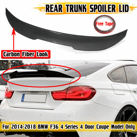For BMW F36 4 Series 2014-2018 PSM Style Carbon Fiber Look Rear Trunk Spoiler Lid (1/3)
