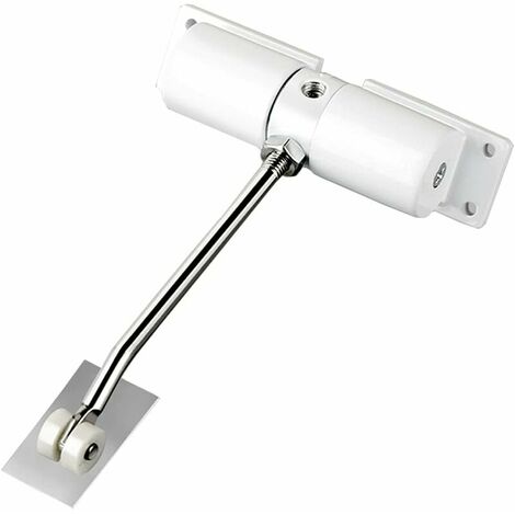 Zinc Alloy Adjustable Automatic Door Closer - For Home or Commercial Use - White