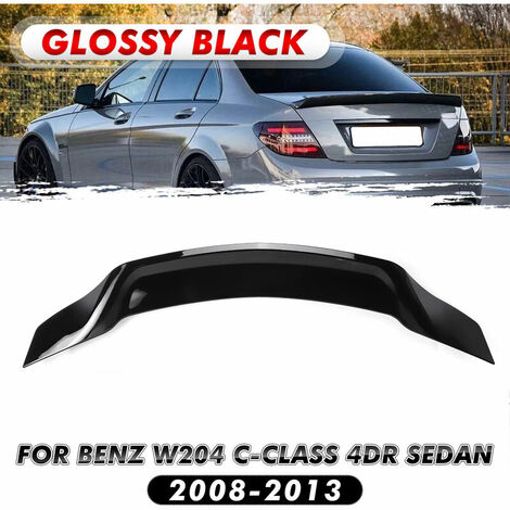 For Benz W204 C-class 4dr Sedan 2008-13 Glossy black Trunk Spoiler Wing