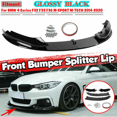 Front Bumper Lip Spiltter For BMW F32 F33 F36 4 Series M Sport 14-20 Gloss Black