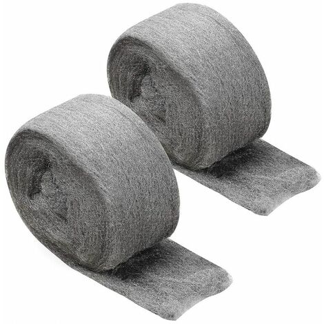 Wire Wool, Set of 2 Steel Wool 0000 Grade Wire Wool Cleaning Wire, Fine Wool Polishing Pads for Maintenance and Finishing of Wood Glass Metals Heavy Duty Pad