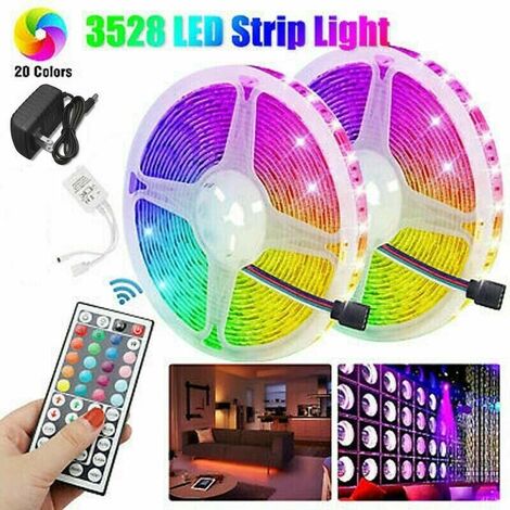 10m RGB LED SMD Strip Light Flexible Strip Remote Control Home Decor (NOT IP65 EU Plug 5050 300LED) (1/5)