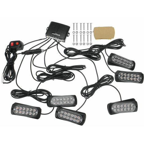 Flashing Light 12/24v Lamp Truck Recovery Strobe Amber Beacon & Control Amber Light 6x12 LED (1/5)