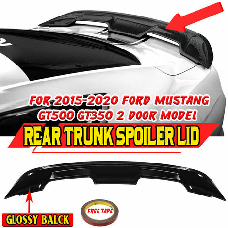 For 2015-2020 Ford Mustang GT500 GT350 Glossy Black Rear Trunk Spoiler Lid (1/4)