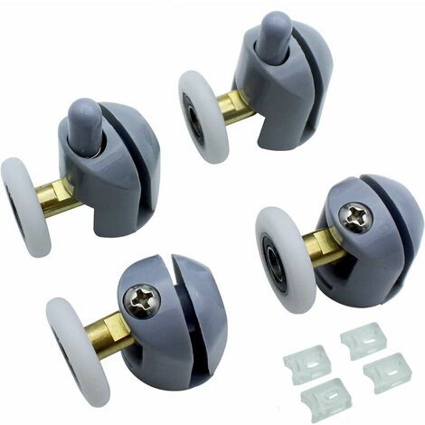 4pcs Shower Door Rollers, Shower Glass Rollers Shower Single Wheel Runner Pulleys, 25mm Wheels for Shower Enclosure, Shower Room, Shower Screen Parts Replacement (1/5)