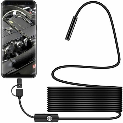 7mm USB Endoscope 2 in 1 Waterproof Endoscope Camera with 5m USB Cable for Android Phone Tablet Device Adapter（640P） (1/3)