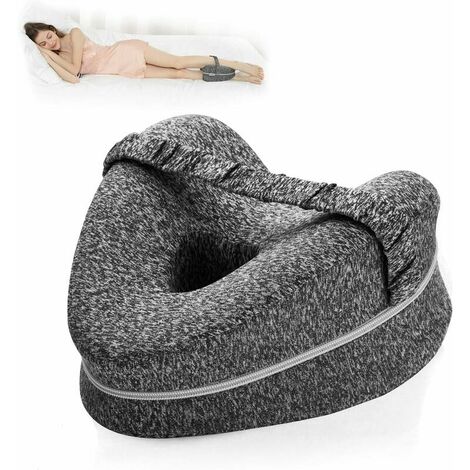 Leg Pillow Ergonomic Side Sleeping Pillows Memory Foam Knee Pillow with Strap for Side Sleeper Leg Support Cushion with Removable and Washable Cover (1/5)