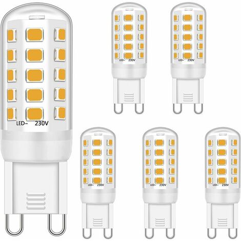 G9 LED Bulb 3W Equivalent to 28W 33W 40W Halogen Bulbs, G9 Led Bulb Warm White 2700K, Led G9 Bulbs, G9 Socket Led Lamp, No Flicker, Non Dimmable, 330LM, AC 220-240V,5 Pack [Energy Class F] (1/5)