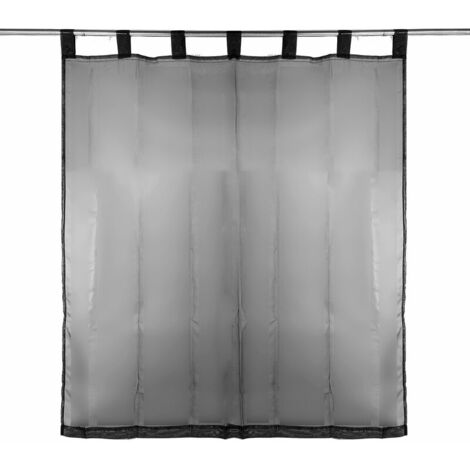 1PC Top Voile Net Panels Voiles Window Curtains for Bedroom Living Room (black,1 panel 137x140cm) (1/5)