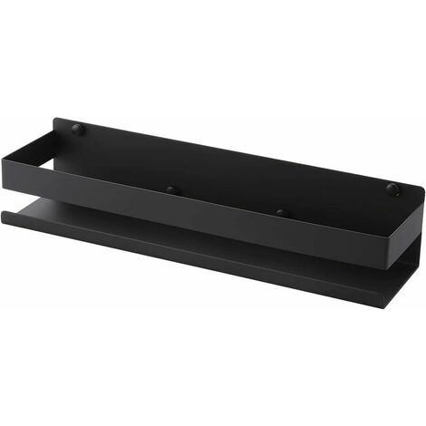 Shower Shelf Black, Bathroom Shelf Wall Mounted, Shower Caddy Screw Mounted Stainless Steel 40CM